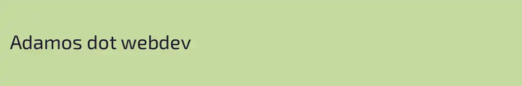 Adamos dot webdev